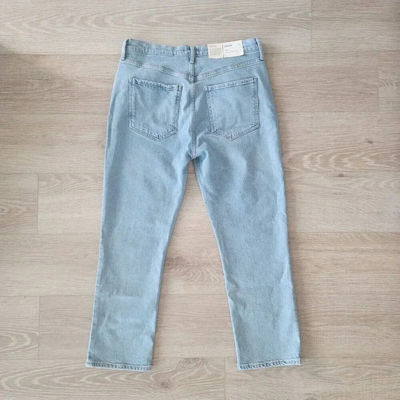 Agolde NWT Riley High Rise Straight Crop Button Fly Shiver Wash Denim Jeans 31 - Picture 4 of 13